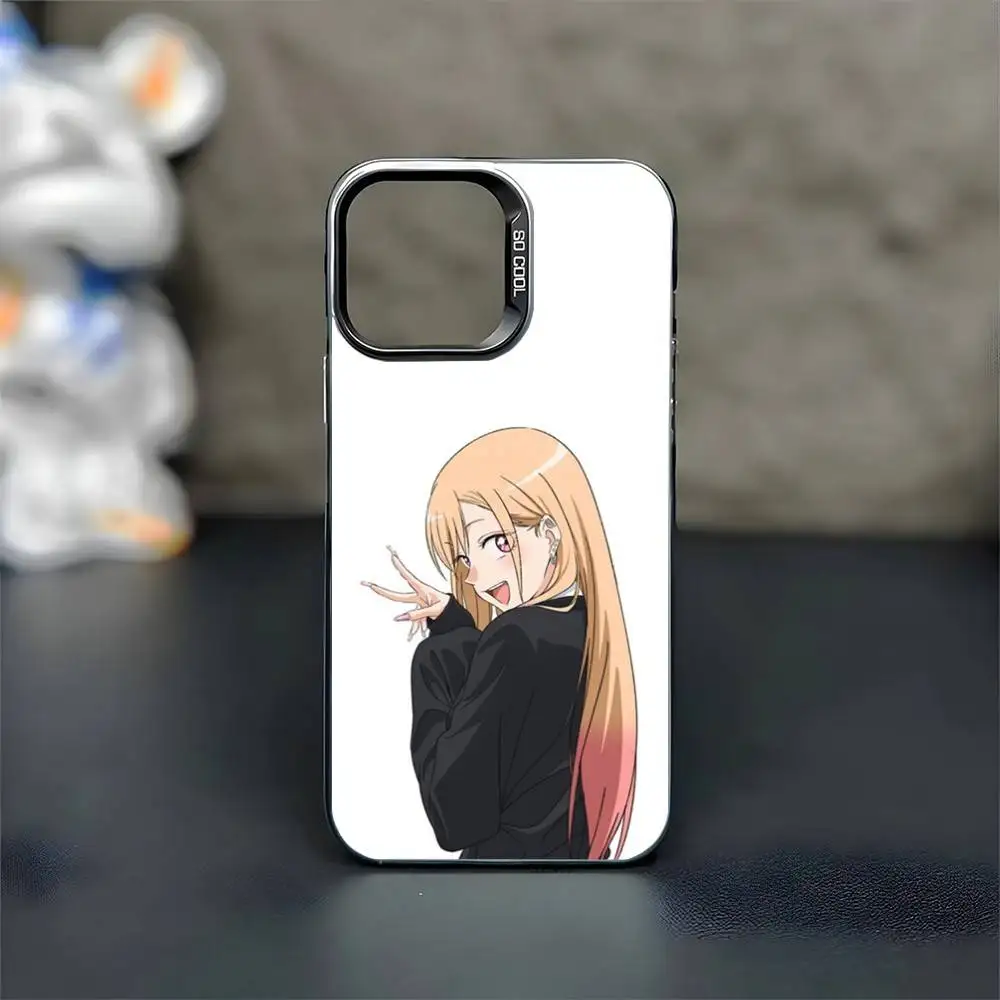 Meu vestido querido anime capa de telefone para iphone17,16,15,14,13,12,11 pro max blcak colorido banhado a prata dentro da capa de telefone