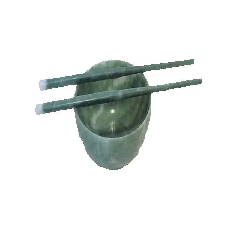 Chinese Handmade Jade Carving, Natural Jade Bowls and Chopsticks