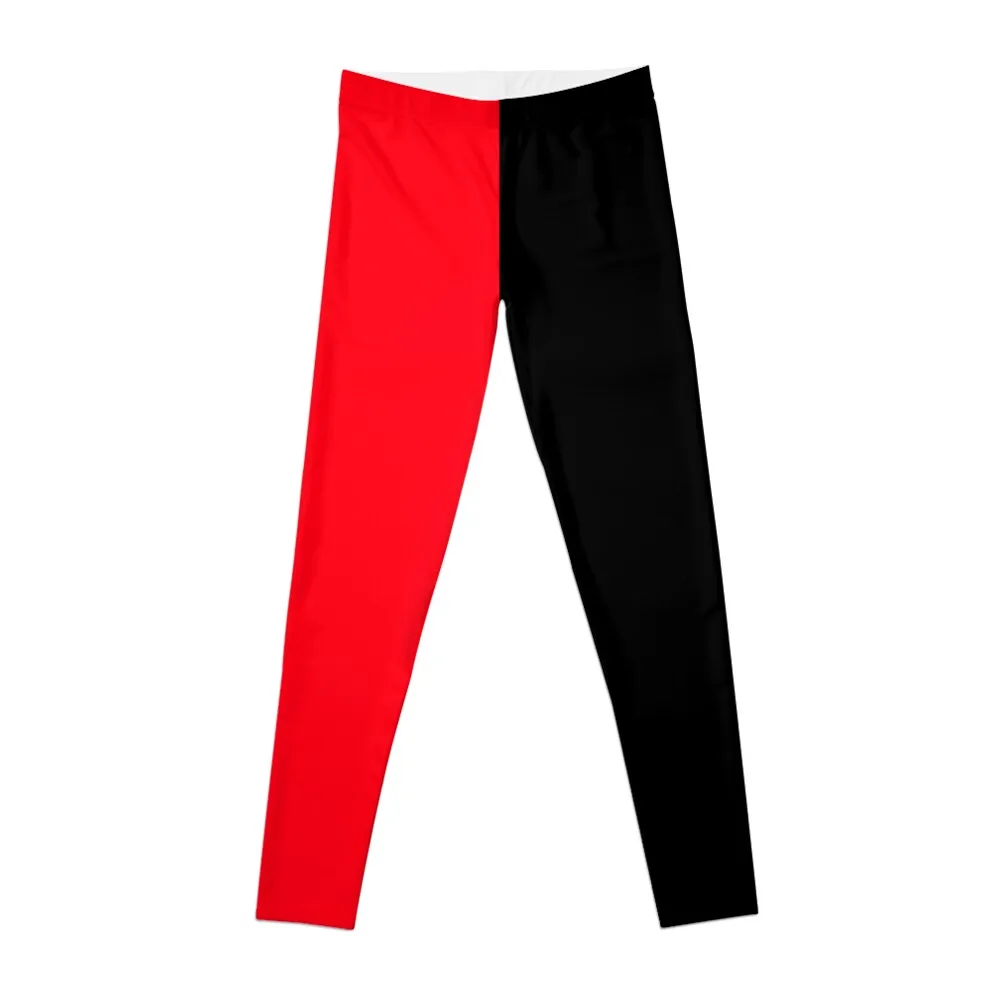 

Half Red and Half Black Leggings gym womans gym clothing Golf wear leggins push up woman Womens Leggings