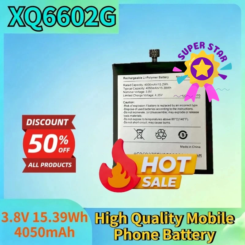 

Newest XQ6602G 3.8V 15.39Wh 4050mAh Lithium-polymer Rechargeable Battery for Caterpillar S62 High Quality Mobile Phone Battery