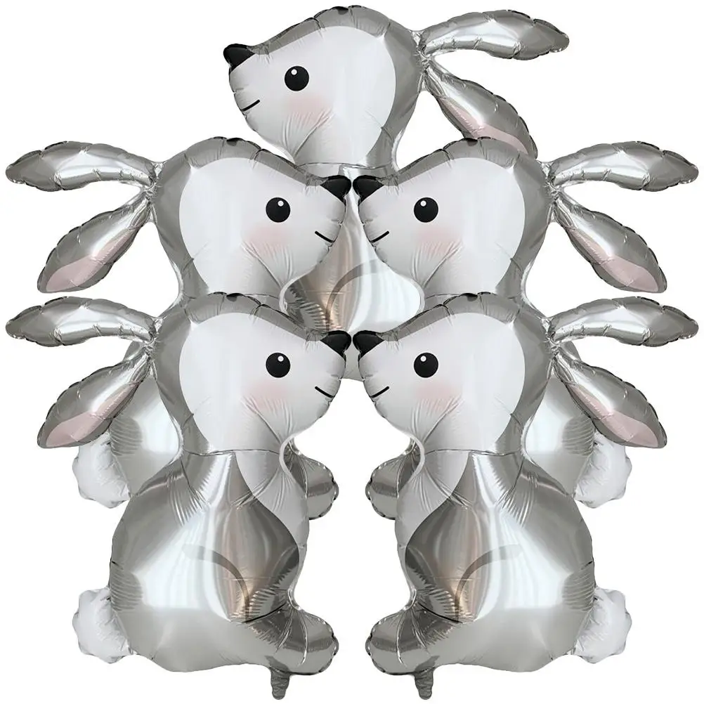 

5 Pcs Rabbit Balloon Aluminum Film Giant Eye Cute Party Decorations Birthday Supplies Foil Balloons Easter