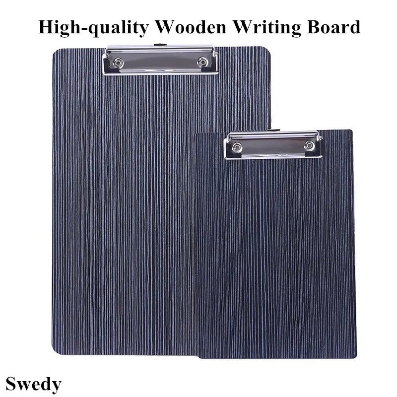 6 PCS A4 Letter Size Wood Menu Paper Sheet Clip Board Writing Pad For Restaurant Hotel Ordering Folders Bill Receipt Clipboard