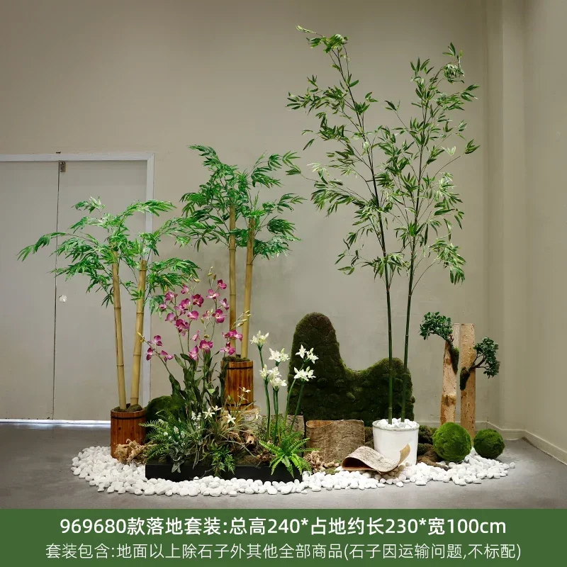 Artificial Green Plant Landscape Artificial Flower Simulated Plants Artificial Plant Landscape Fake Bamboo Rockery