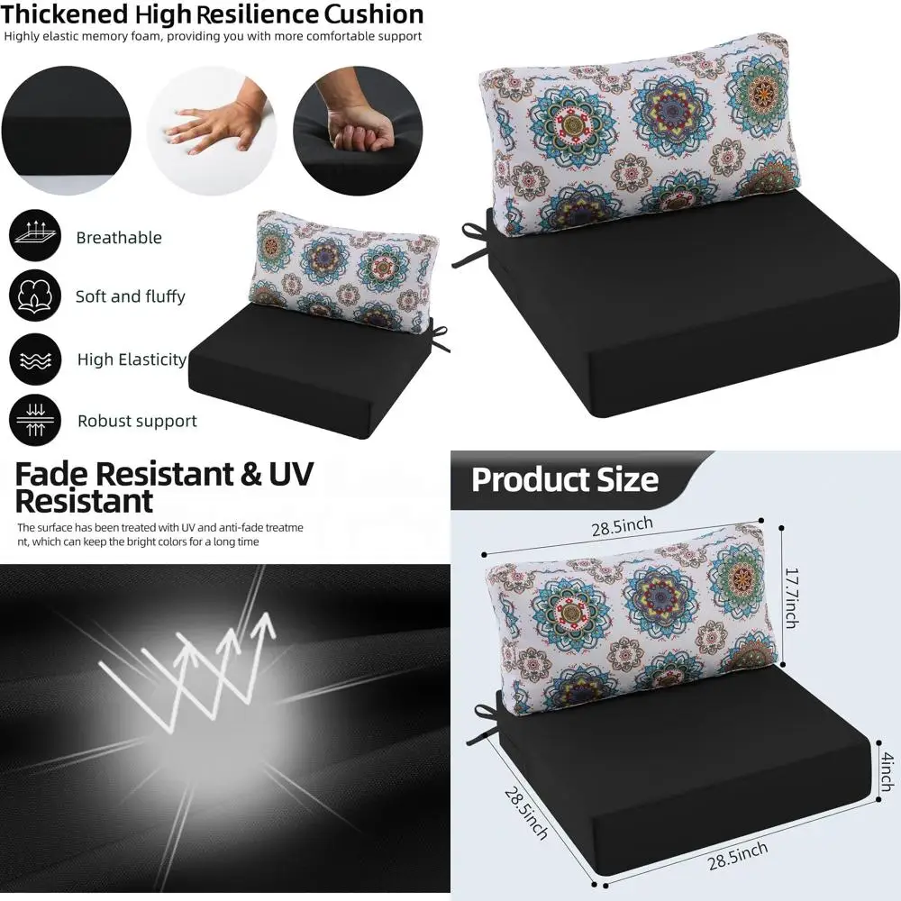 

Водонепроницаемые сиденья и подушки для уличного патио, замена глубокого сиденья Hampton Bay, 28,5x28,5