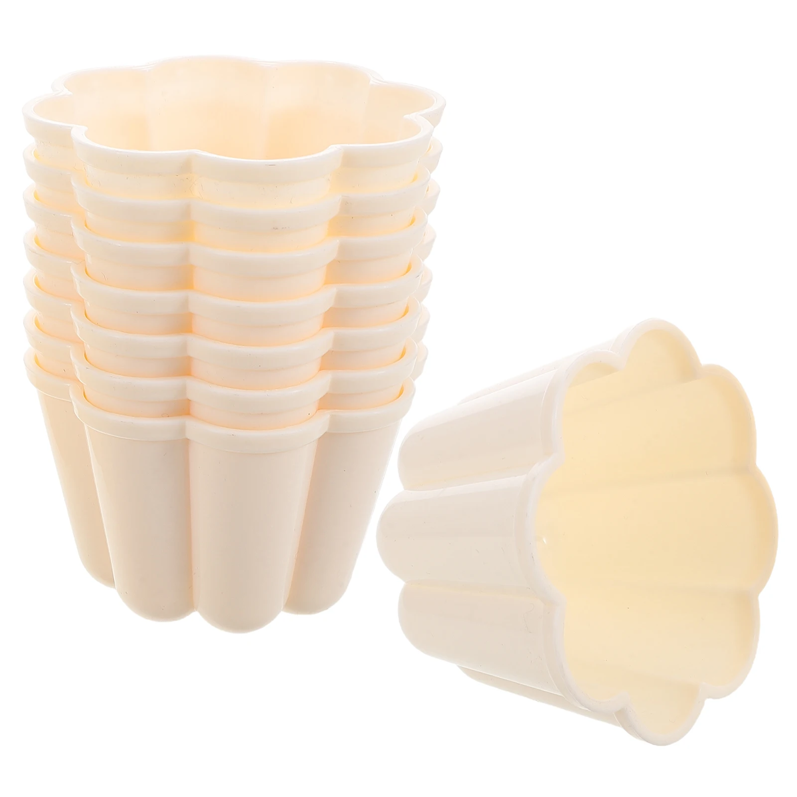 

8pcs Flower Shape Plastic Pudding Molds Creative Jelly Cake Moulds Home Baking Freezing Cupcake Mold Mini Baking Moulds Steamed