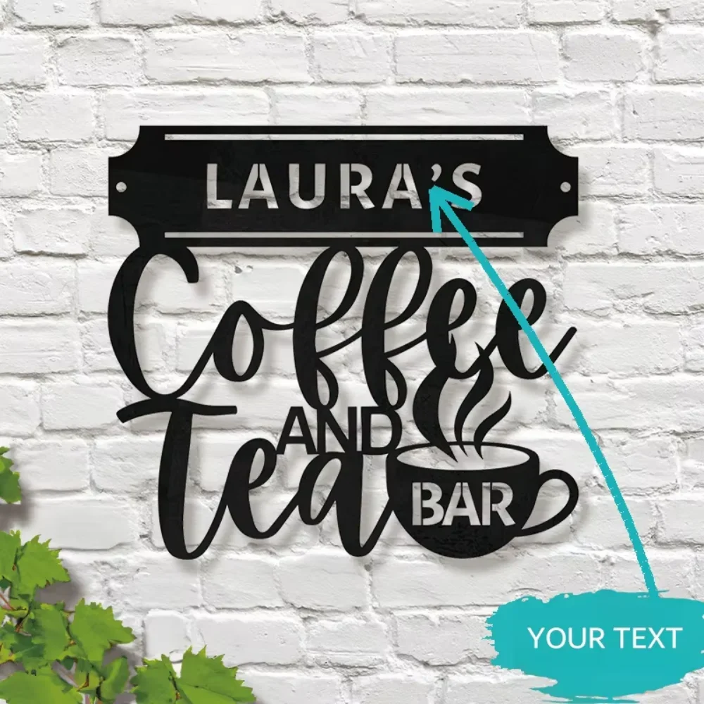 

Premium Customized Brew Bar Sign. Metal, for Coffee & Tea Enthusiasts. Perfect Housewarming Gift for Kitchens.