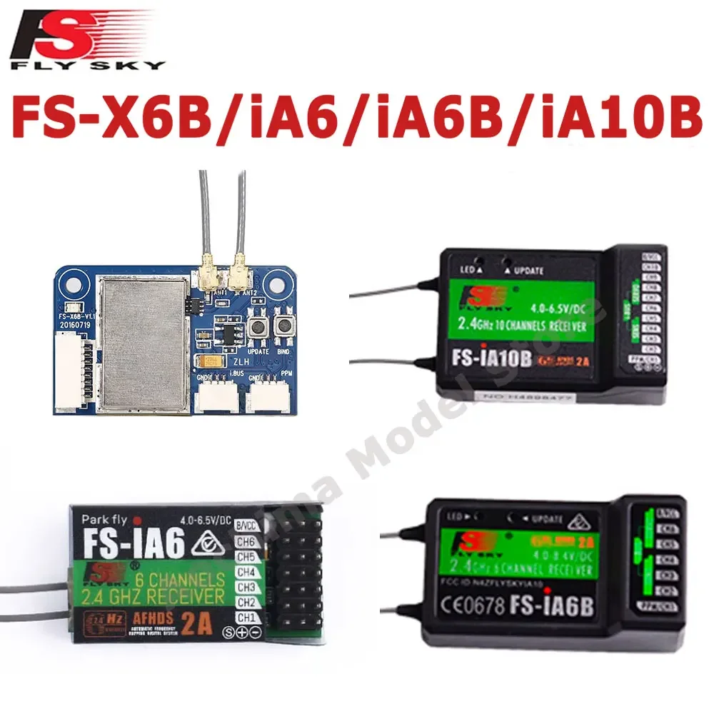 FlySky FS-iA6 FS-iA6B FS-iA10B FS-X6B Receiver For FS-i6 i6X i6S i10 TH9A Transmisor RC Control Remote Parts