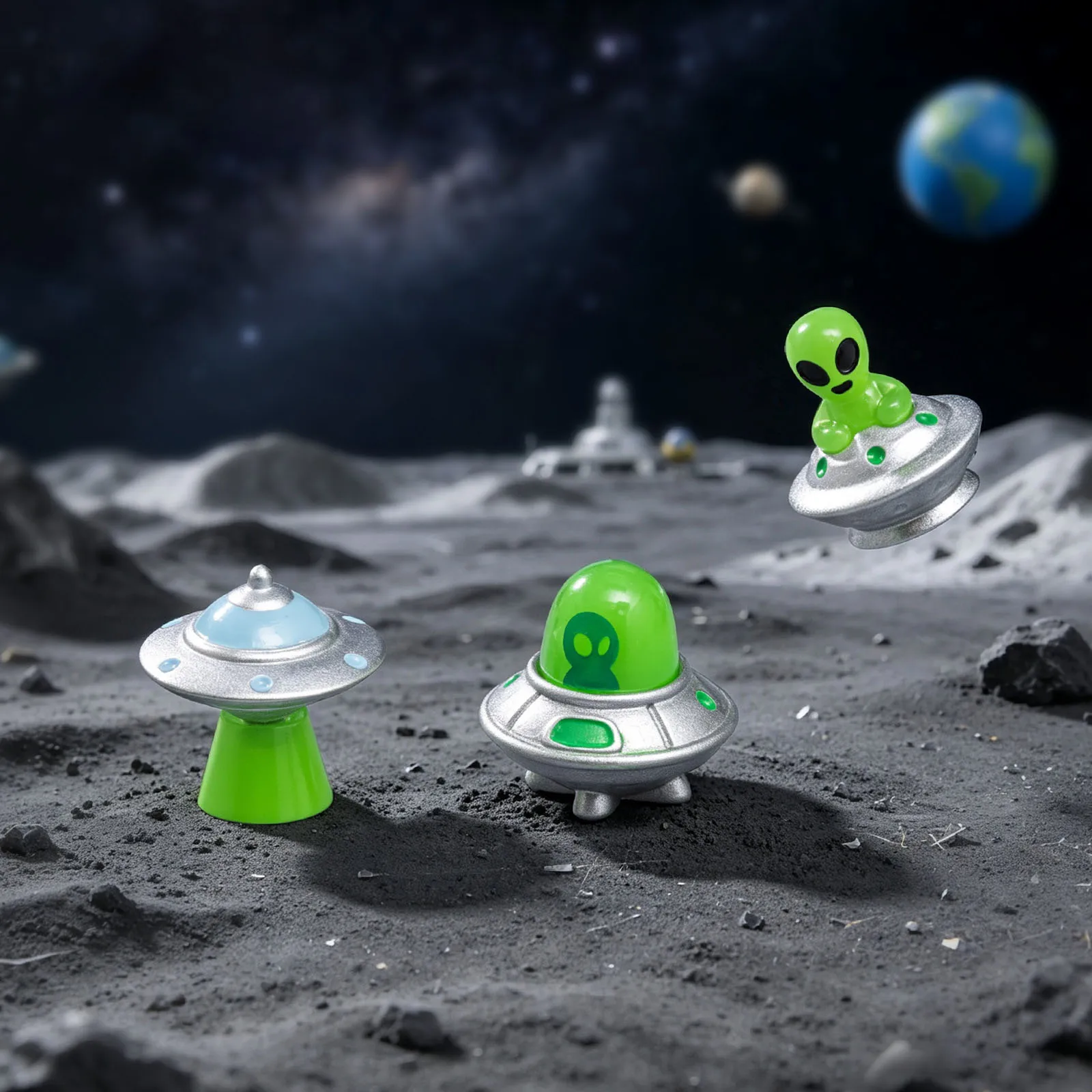 Alien Resin Charms Space Flying Saucer Pendants DIY Handmade Jewelry Making Accessories Keychain Mini Landscape Decor Ornaments