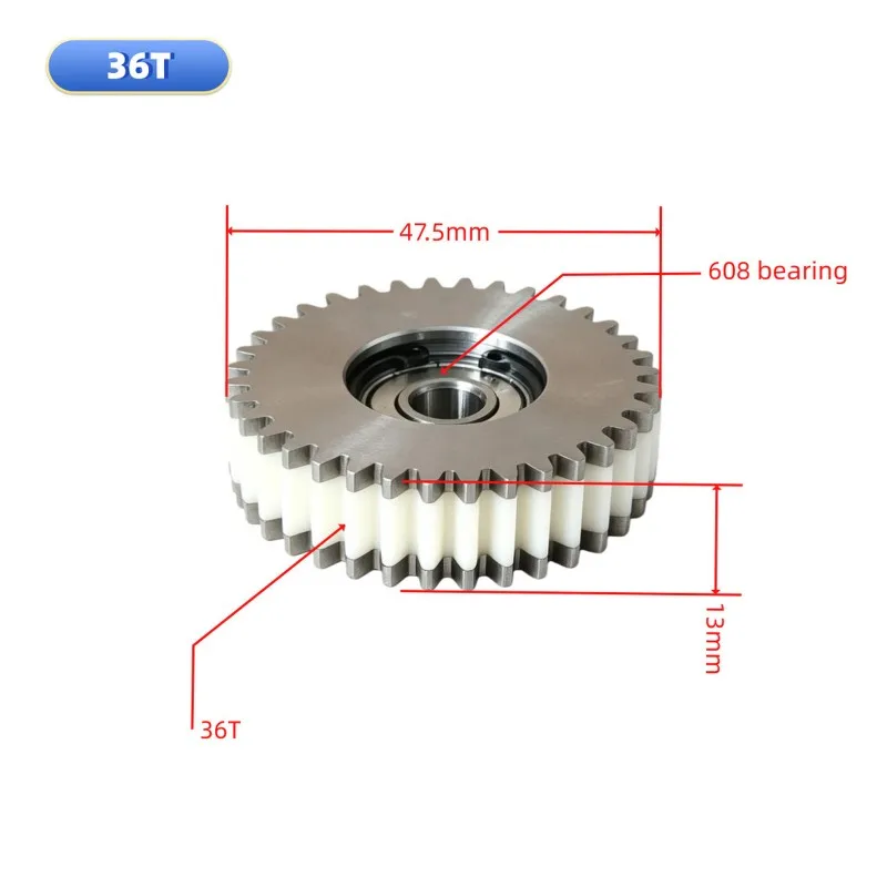 WCS-Includes 608 Bearing And Snap Ring, 36-Tooth Nylon For E-Bike Gear(36T), Fits 47.5Mm Diameter, 13Mm Thickness Hub Motor
