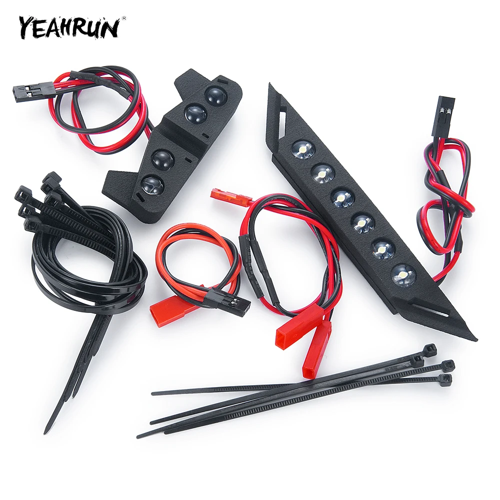 YEAHRUN Front & Rear LED Lights Spotlight Lamp Bar Set  For Slash 1/10 4x4 2wd VXL XL-5 RC Car Simulation Headlight & Taillight