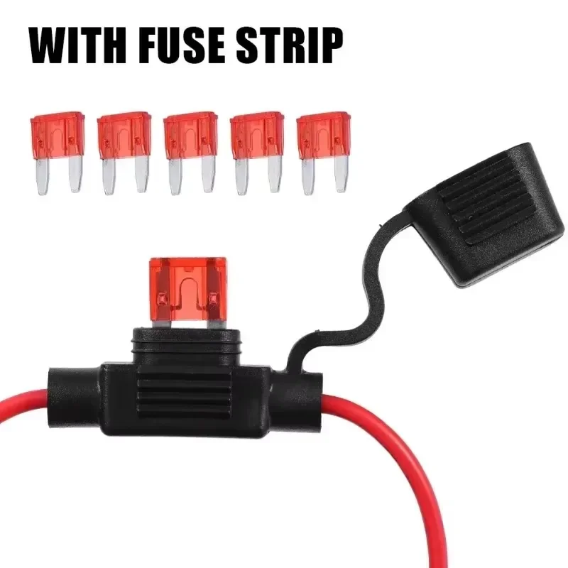 Car Fuse Holder with Fuse Insert Mini Blade Waterproof Sealed Fuse Box Car Fuses Socket in Line Cutoff Switch Adapter