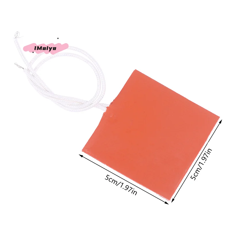 M-12V 10W Silicone Rubber Heating Pad Flat Heater Band Square Heated Bed Flexible Waterproof 3D Printer Glue Sticker Adhesive