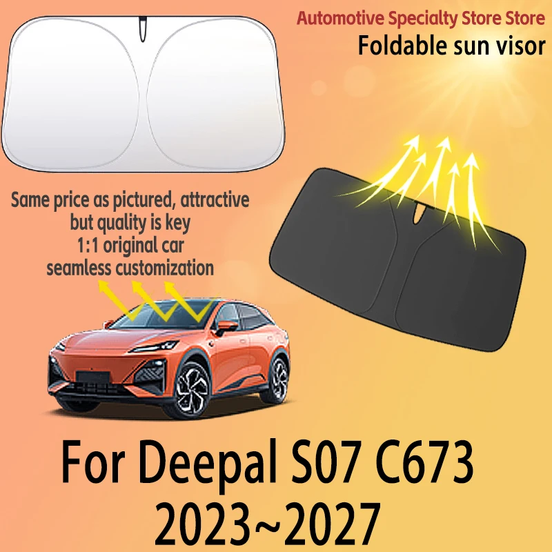

For Deepal S07 2023~2027 Car Front Windshield Sunshade Fold Shade UV Shade Solar Sun Shade Privacy Curtain Car Heat Accessories