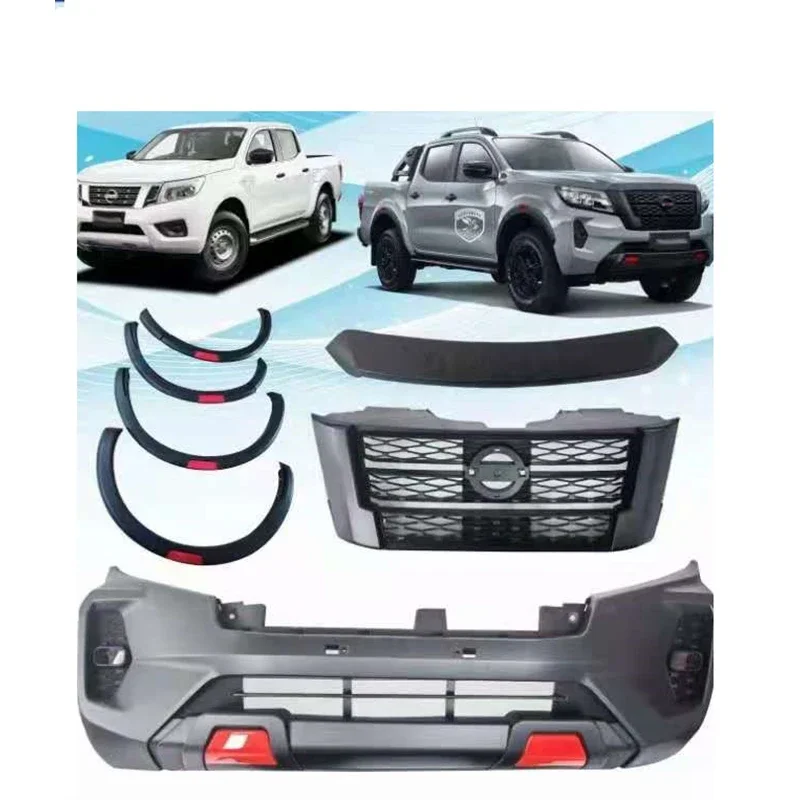 Car Front Bumper Grille Facelift  Bodykit Body Kit for 2016+ Nissan Navara Np300 Upgrade Change To Navara 2021