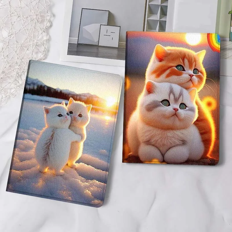 

Складной чехол для планшета с изображением мультяшного кота на фоне заката для iPad Pro Air Mini 2 3 4 5 6 7 6th 7th 10th 11th 10.2 9.7 10.5 11 – отличный подарок