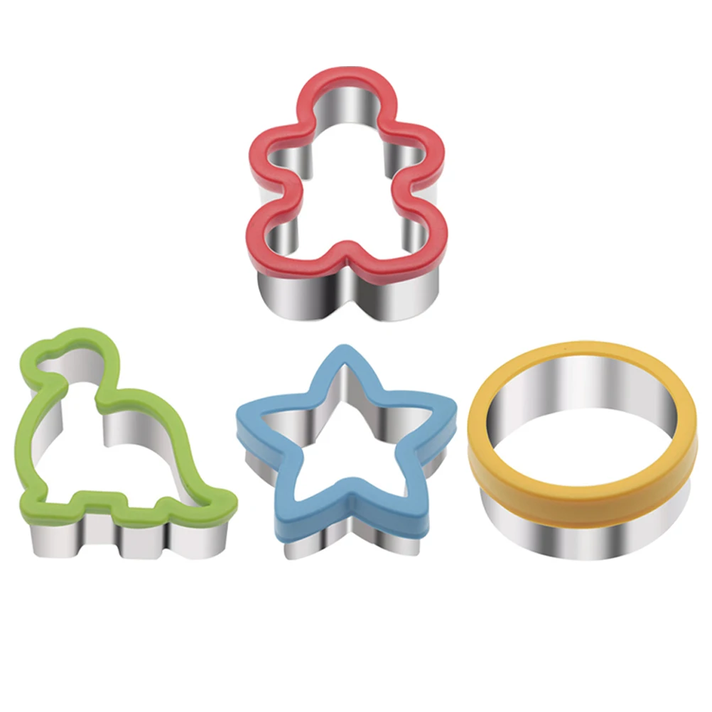

4Pcs Bread Cutting Molds Stainless Steel Sandwich Cutters Safe Easy Clean for DIY Sandwich Making Party Picnic