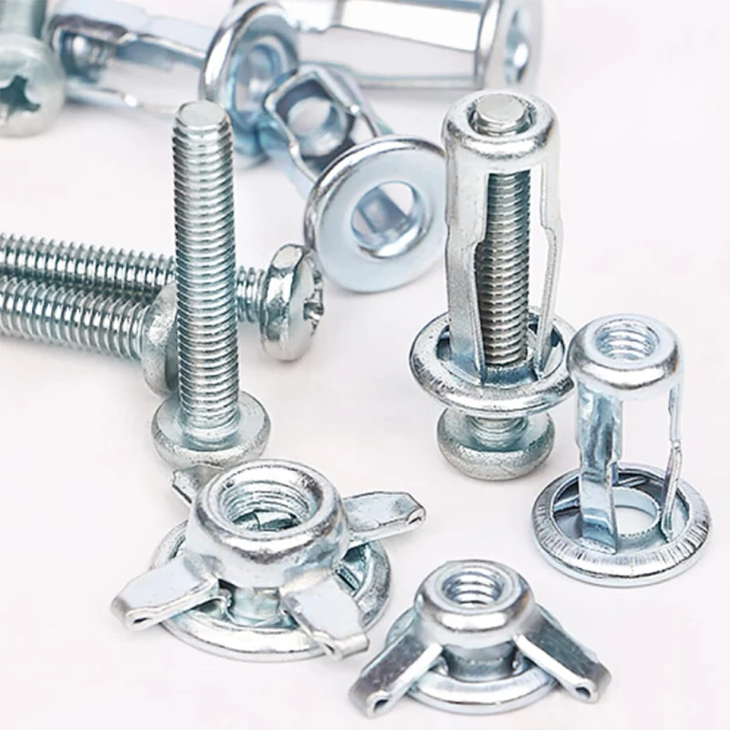 Petal Nuts, Expansion Screw Jack Nut, Carbon Steel Rustproof Corrosion-Resistant Petal Shape Rivet Nuts Fasteners M4 M5 M6 M8