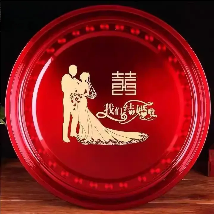 

Большое красное блюдо для сахара, чая, конфет и фруктов для свадебного торжества, декоративный элемент для свадебной церемонии в скандинавском стиле