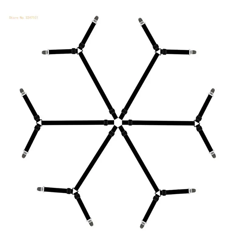 6 Straps/8 Straps for Triangle Bed Sheet Matress Holder Elastic Multi-function C Dropship