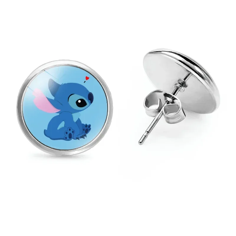 Disney Stitch Ear Stud Cartoon Lilo & Stitch Cute Metal Earring Delicate Fashion Jewelry Accessories for Young Ladies Girls Gift