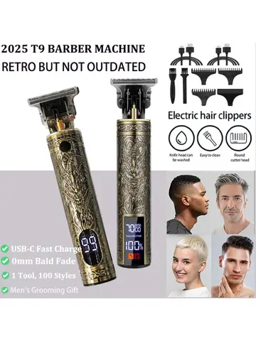 T9 Professional Hair Clipper/Accessories for Men | USB Fast Charging | Beard/Body/Hair Trimmer | Precision Electric Shaver