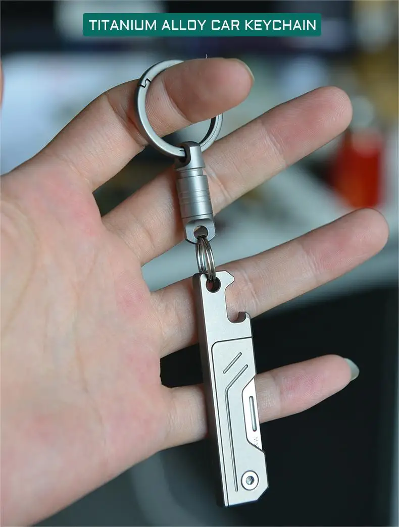 Imagem -06 - Liga de Titânio Girando Anel Fivela Chaveiro Cinto Mola Bloqueio Chaveiro Ferramenta ao ar Livre Edc Unboxing