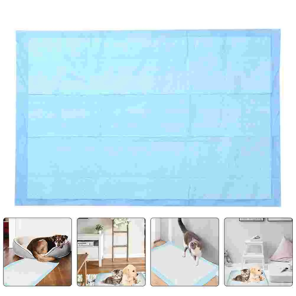 50 Pcs Pet Pee Mat Portable Diapers for Pads Cat Puppy Toilet Supplies Small Urine Dogs Sky-blue Changing Training