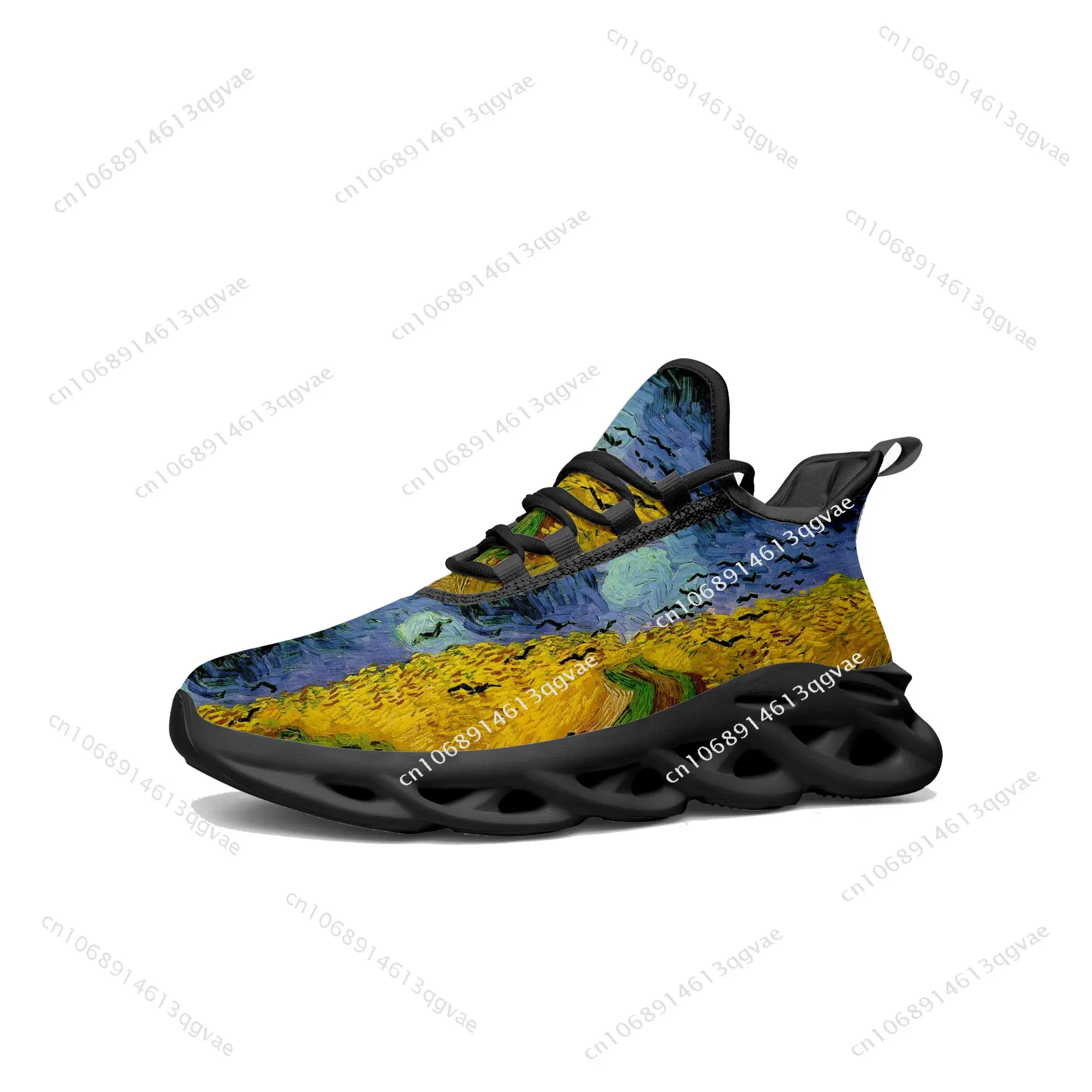 

Van Gogh Oil Painting Rye Crows Flats Sneakers Mens Womens Sports Run High Quality Sneaker Lace Up Mesh Footwear Customize Shoe