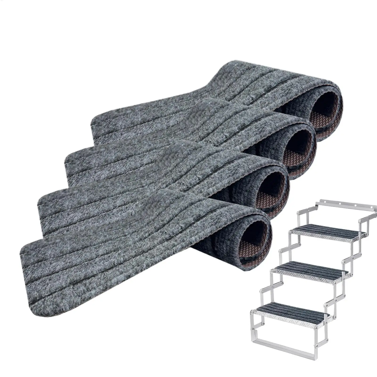 

Коврик для ступеней на колесах, 4-х шт., чехлы для ступеней на лестницу на колесах, устойчивый к пятнам противоскользящий коврик для домашних животных, палуба для путешествий, кемпинга, автомобиля, грузовика