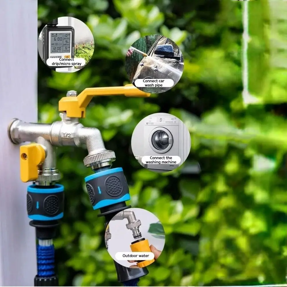 

2-ходовой адаптер для садового шланга, настенный шаровой клапан, разъем резервуара для воды IBC, антикоррозийный термостойкий уличный садовый кран