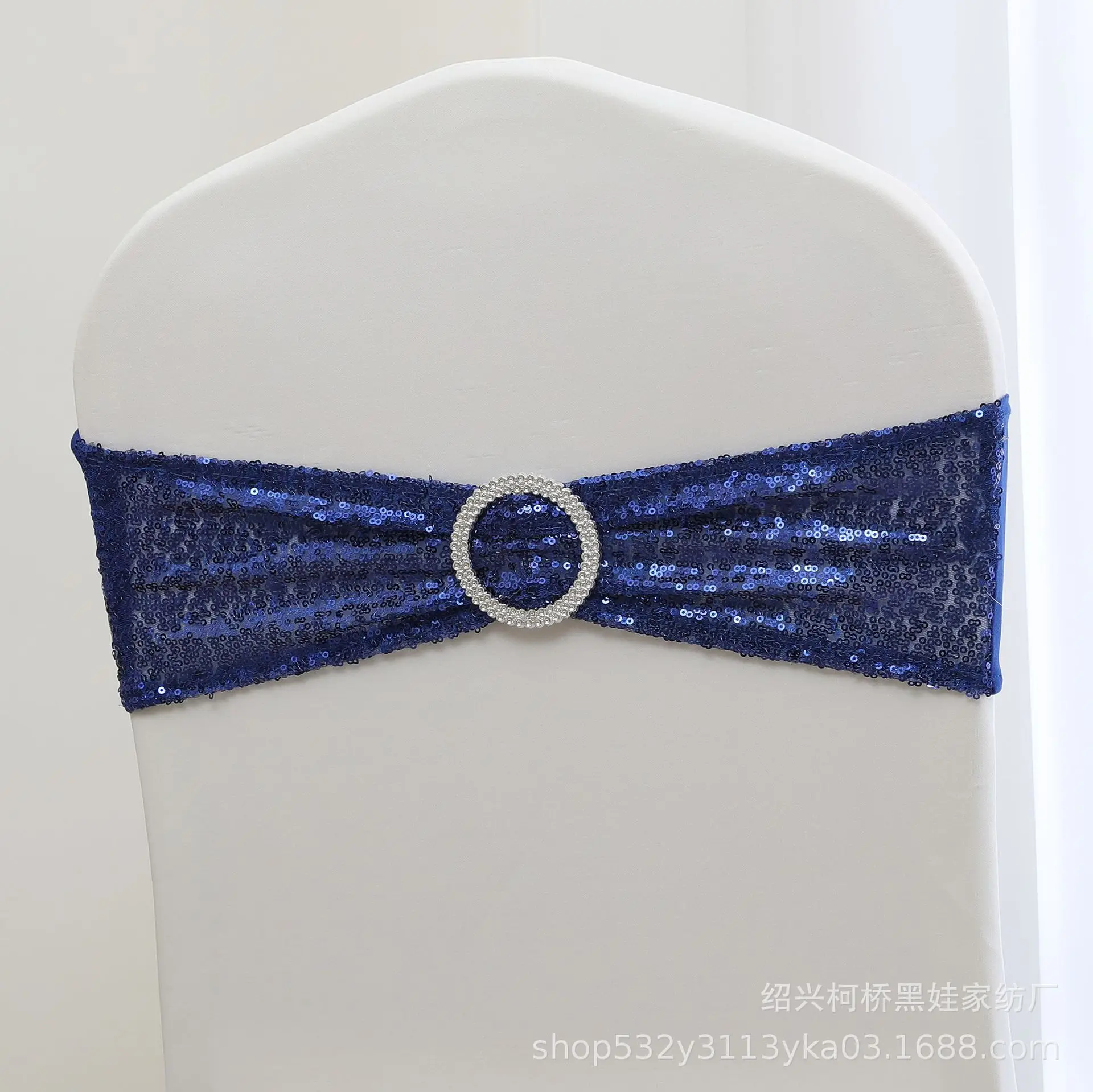 Sequin Chair Sashes Glitter Wedding Chair Bows Chair Back Covers for Wedding Party Banquet Baby Shower