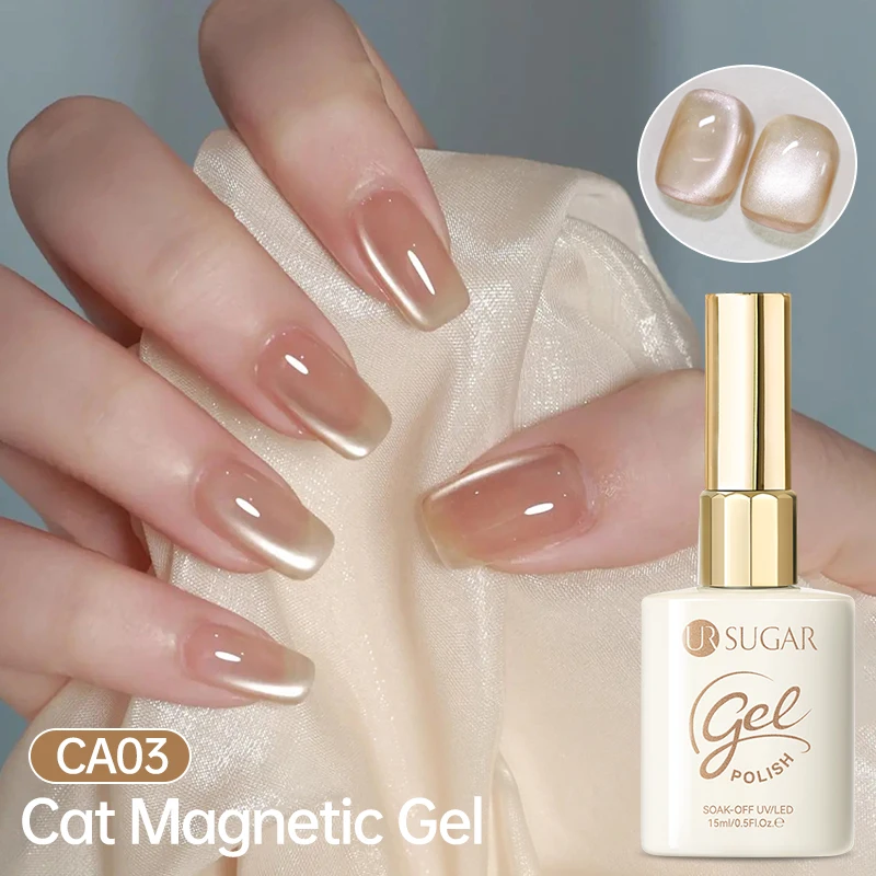 UR SUGAR 15 ml Jelly Nude Cat Magnetischer Gel-Nagellack Semi Permanent Soak Off UV-LED-Malerei Vanrish für Maniküre DIY-Design