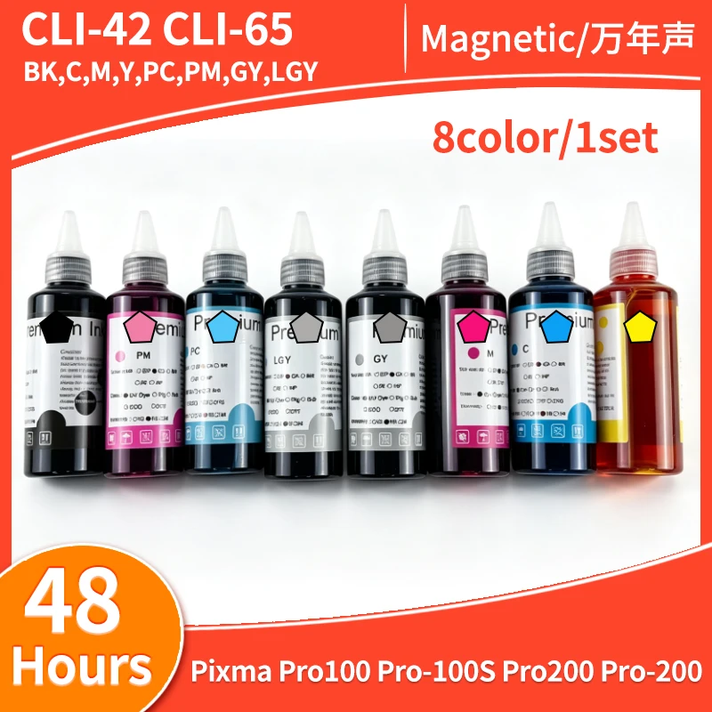 8color-cli42-cli-42-cli65-cli-65-filling-dye-ink-compatible-for-canon-pixma-pro100-pro-100s-pro200-pro-200printer-ink-cartridges