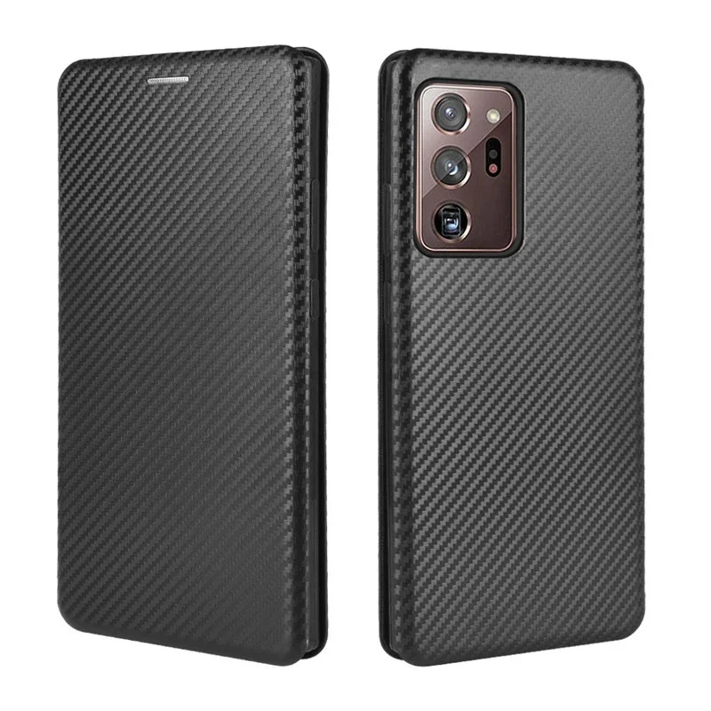 for Samsung Galaxy S24 S23 FE S22 A53 A32 A82 A52S A72 S21 Note 20 Ultra Plus S20 A71 Case Carbon Fiber Flip Magnet Holder Cover