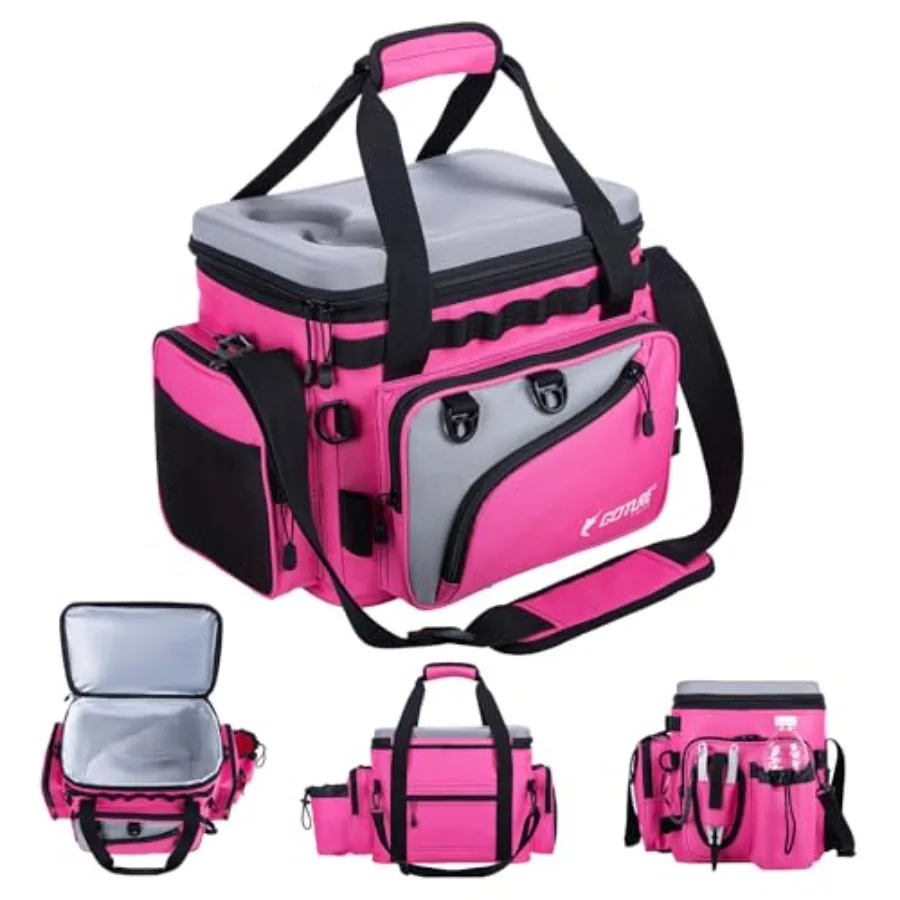 

Goture Fishing Tackle Bag with Cooler 44L 600D Water-Resistant Saltwater Gear Storage Insulated Large Fishing Bag for Travel Ca