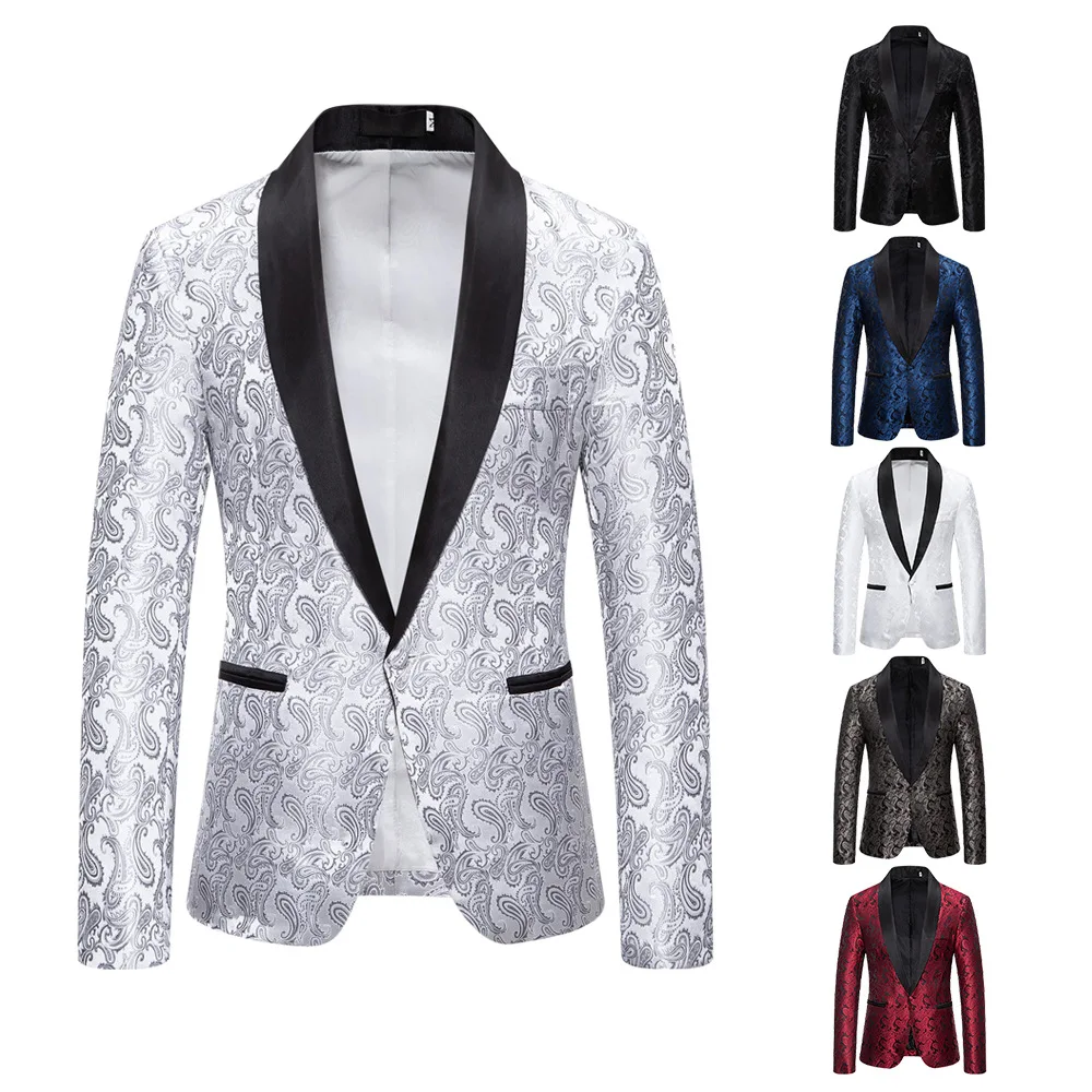 Luxury Designer Wedding Suits for Men Paisley Floral Printed Blazer Masculino Gentleman Party Dress Prom Formal Jackets Coats