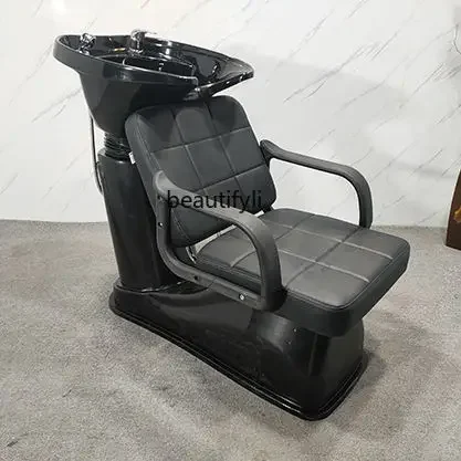 ss newHair Salon for Hair Salon Sitting Half Sitting Half Lying Hair-Washing Chair Head Therapy Bed Chair Flushing Hair-Washing