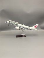 47cm Air China Airline Comac C919 Passenger Aircraft Model 1:82 Scale Resin W Light And Wheels Flip Cover Airplane Model Display