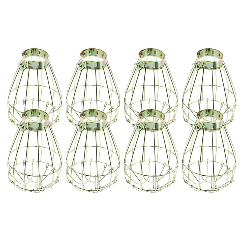 

8Pcs Vintage Birdcage Lampshade Retro Style Metal Iron Wire Lamp Shade for Home Decor Light Bulb Cage Guard Protection