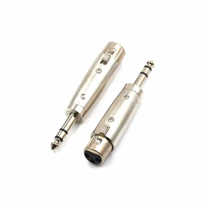 3-pin XLR female to 6.35mm male dual-channel jack adapter with XLR male/female plugs nickel-plated A5