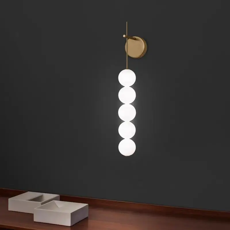 

Abacus Wall Lamp glass Ball lamp Designer Minimalist beside headed lamp For Living Room Bedroom Bedside lounge decoration light