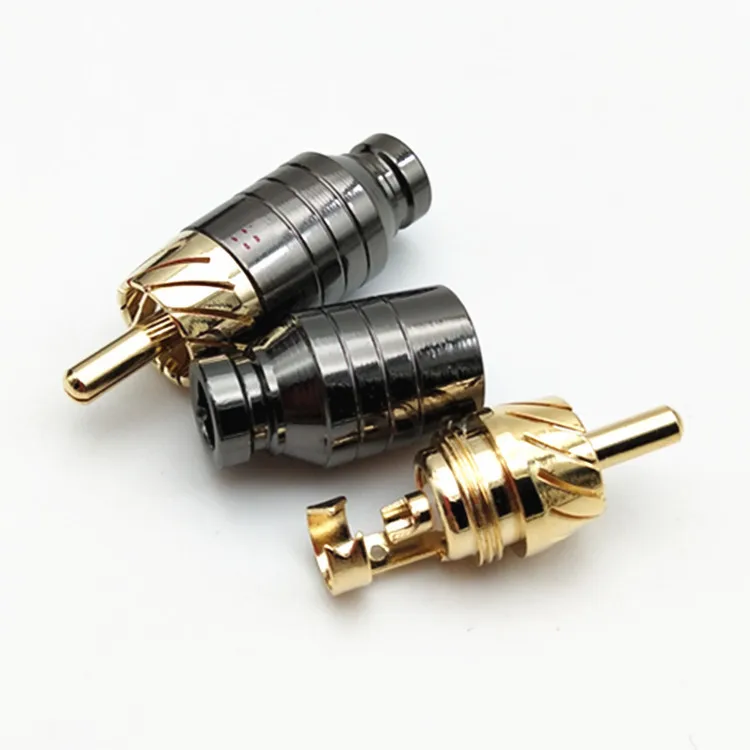 Conector RCA de lujo para auriculares, adaptador de salida de Audio para altavoz, 4 piezas, chapado en oro