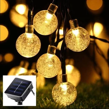 8 Modes Solar LED String Light Waterproof Colorful Round Outdoor Lamp Garden Christmas Wedding Holiday Party Decor
