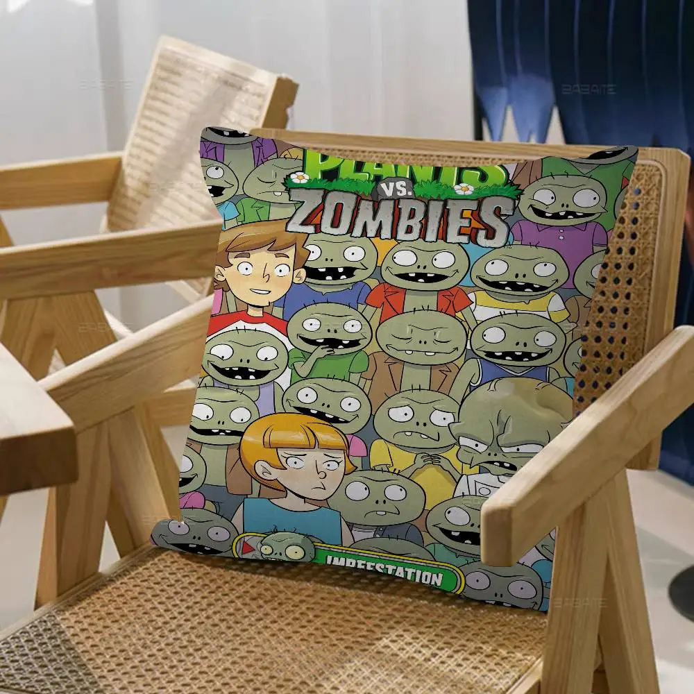 لعبة كلاسيكية P-Plants Vs Z-Zombies وسادة غطاء الوسادة المخدة غرفة المعيشة أريكة ديكور المنزل حسب الطلب
