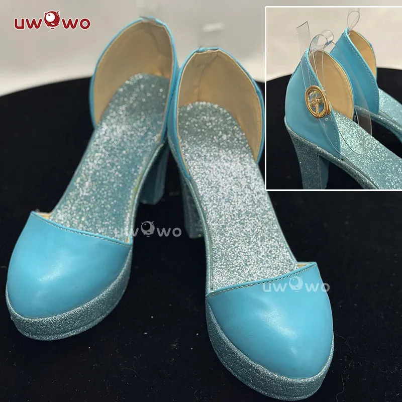 

qq28LQUWOWO Bloomm S4 Fairy Wings Косплей Синие блестящие туфли из высокой стали