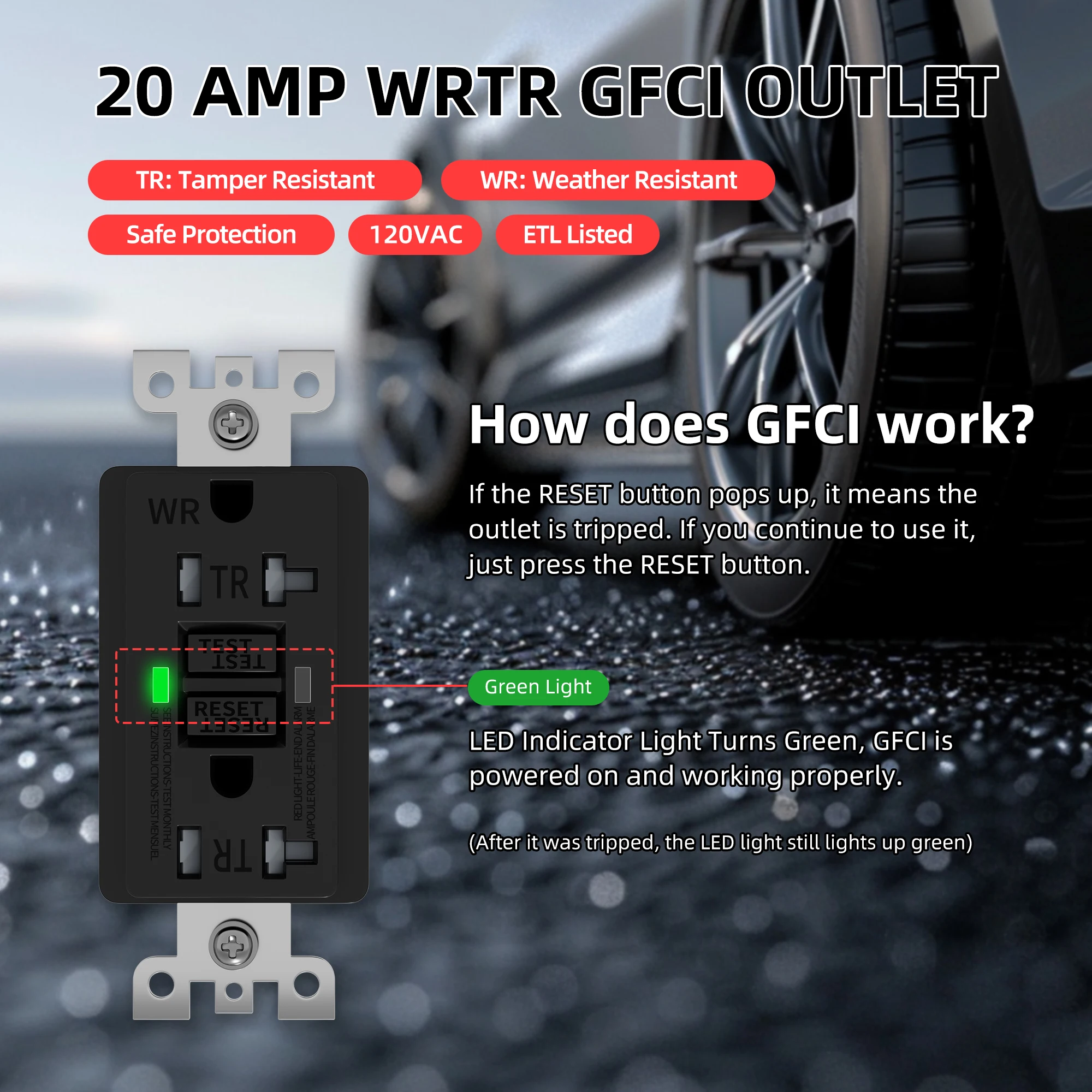 في الهواء الطلق مقاوم للماء IP66 المقبس المخرج 20A RV صندوق مخرج توزيع الطاقة GFCI جميع المعادن مقبس كهربائي الجدار المخرج #4