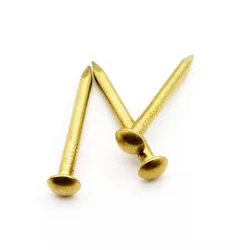 10/100pcs Golden Dia 1.2 1.5 2 2.8mm Pure Copper Small Mini Round Head Nail for Furniture Hinge Drum Jewelry Box Length= 8–50mm