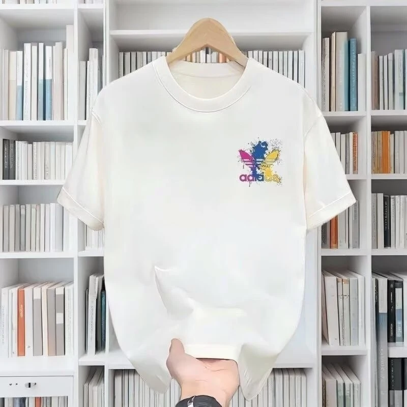 Внешняя торговля футболки с короткими рукавами, мужская и женская модная брендовая одежда, свободные и модные хлопковые футболки с половиной рукавов