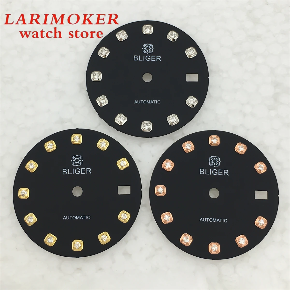 BLIGER 20,5 мм женский циферблат, градиентный циферблат, аксессуары для модификации часов с синими и белыми бриллиантами