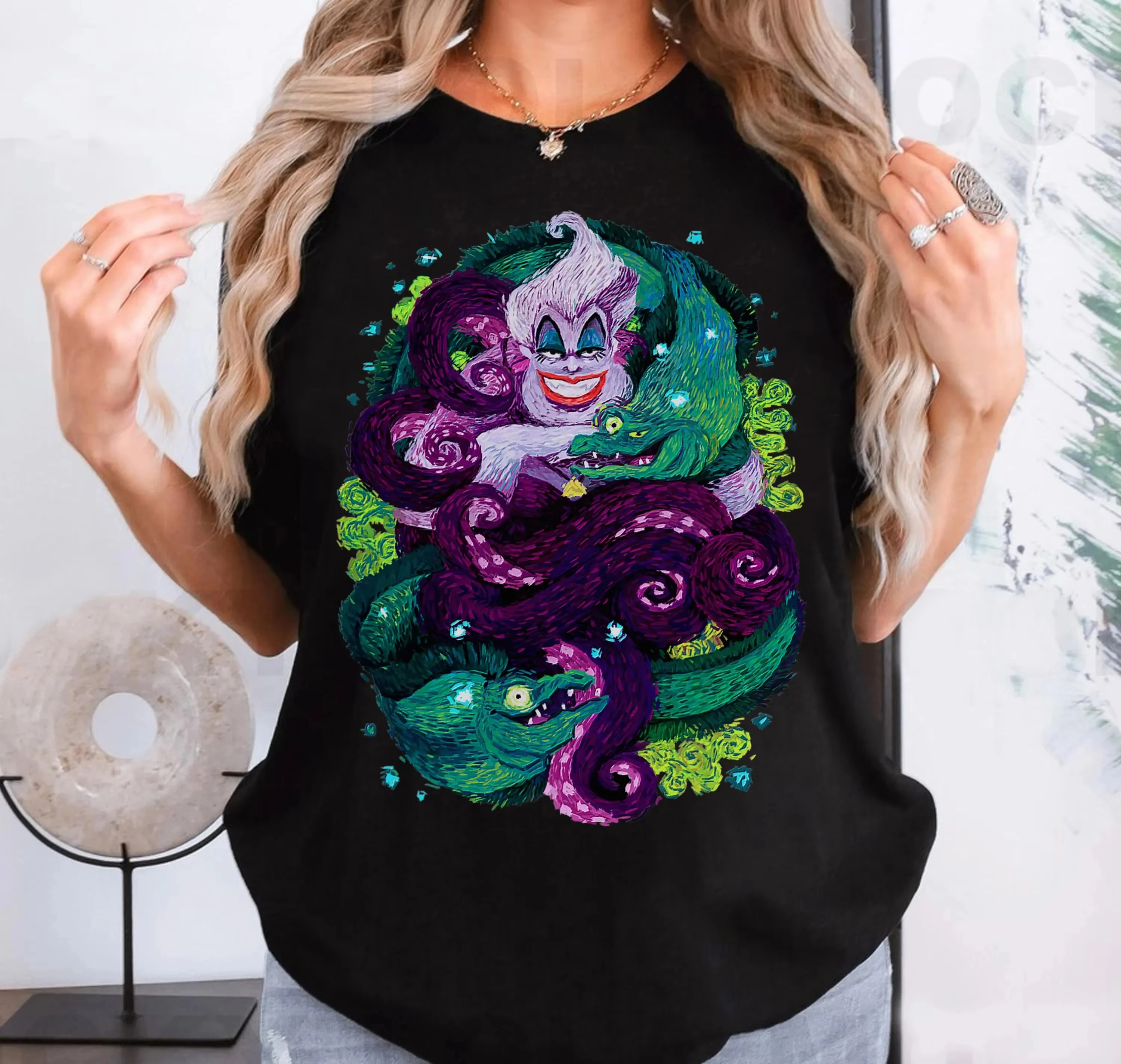 

Футболка с изображением морской ведьмы Диснея Русалочки Урсулы, семейная рубашка Диснея, дорожный наряд Диснейленд